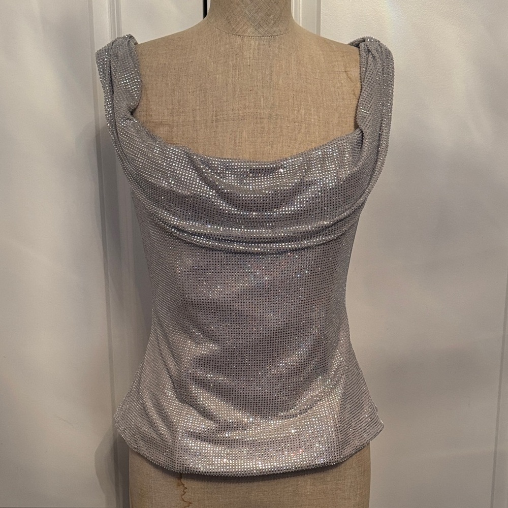 Zara Silver Crystal Women's Top
